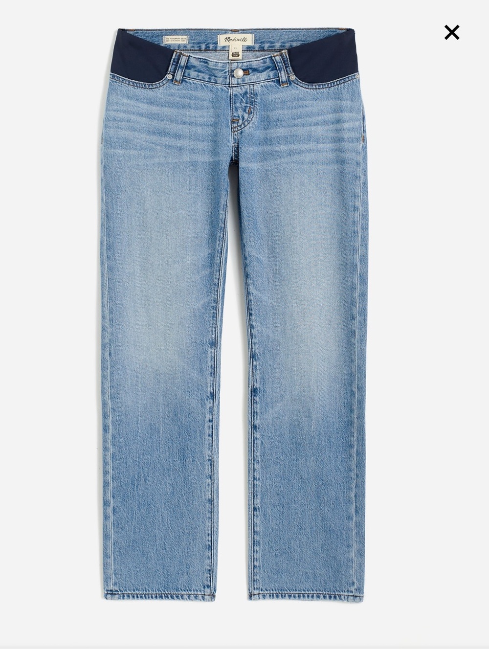 Madewell Light Blue Jeans with Navy Maternity Panel